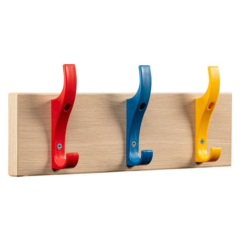 Backpacks on hooks showing different sizes